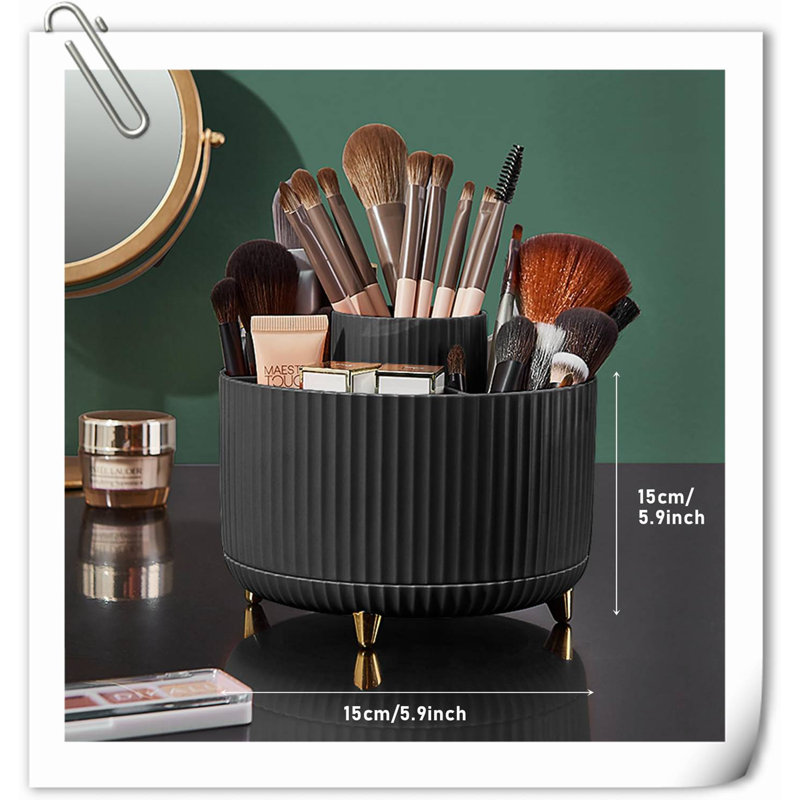 Organisateur de maquillage en plastique Aveyah, Noir