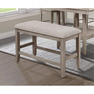 Meuble en bois de style campagnard avec repose-pieds à hauteur de comptoir 1 pièce brun clair / beige gris