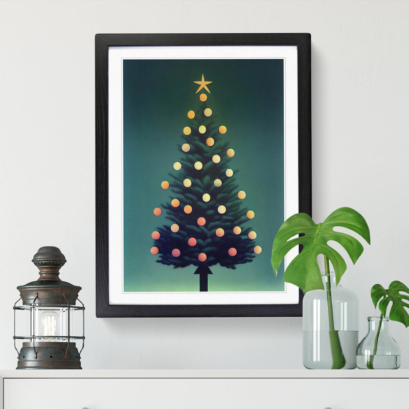 Christmas Tree - Single Picture Frame Print, Black Framed, 64cm H x 46cm W