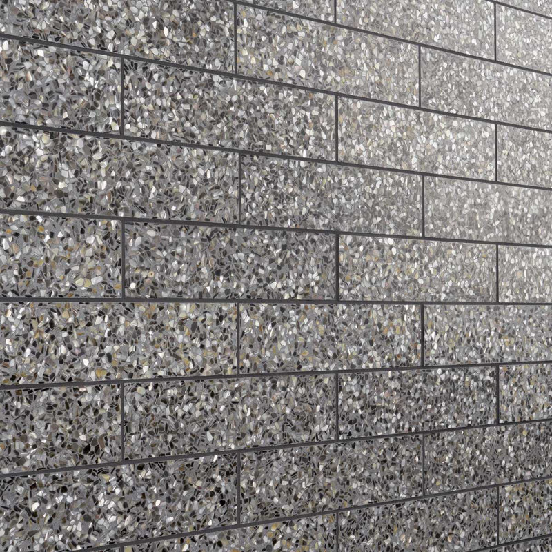 Reef Gray 3X12 Polished Pearl Terrazzo Tile