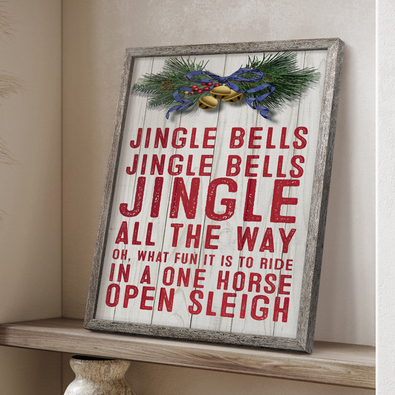 «Jingle All The Way», reproduction encadrée - bois massif, H 30 po x l 24 po