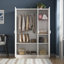 Armoire penderie à 3 portes H 69,7 "avec tringle et tablettes