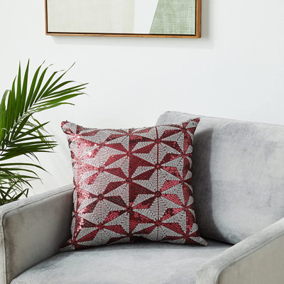 Sparkling Embroidered Sequins Pattern Pillow Cover