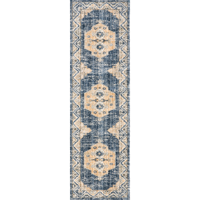 Zazie Traditional Machine Washable Indoor/Outdoor Area Rug, Runner 2' x 8'