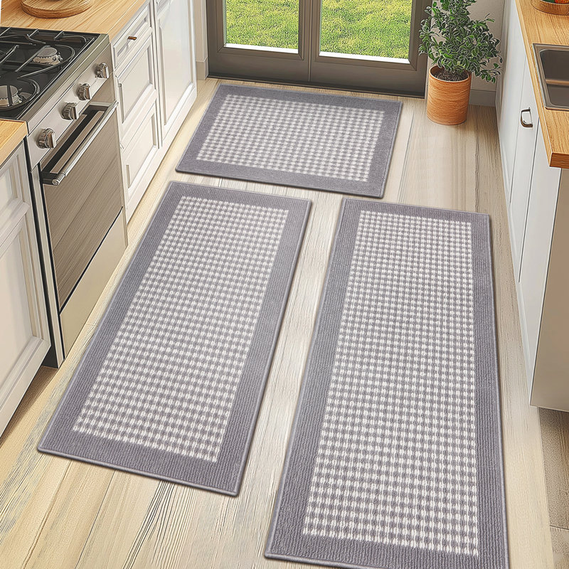Machine Washable Non-Slip Kitchen Mat, Gray