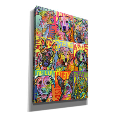 «Nine up of Dogs» par Dean Russo - peinture sur toile tendue