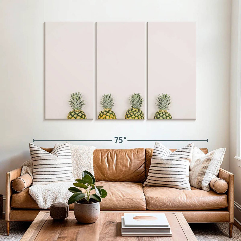 Yarlin Pastel Pineapples, 42" H x 65" W