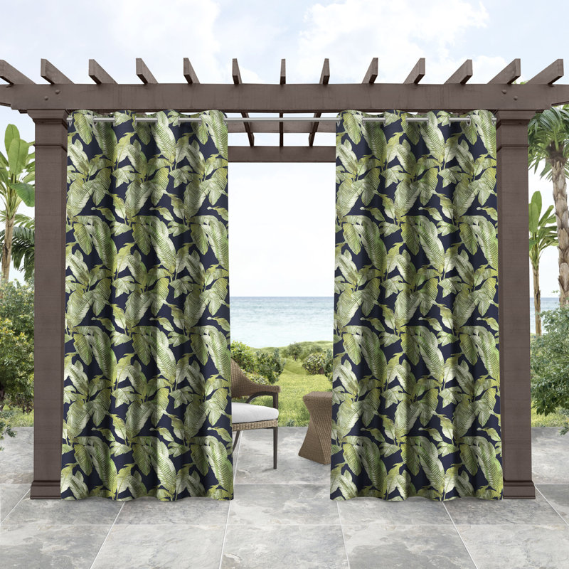 Paire de rideaux à œillets Tommy Bahama, Bleu, L 54 po x L 96 po