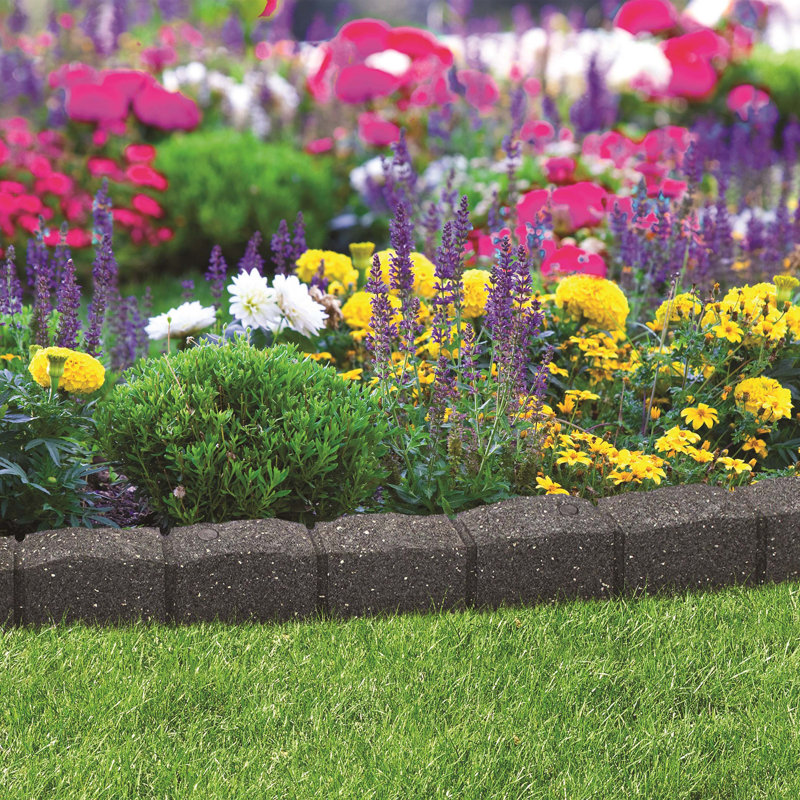 ROMAN BORDERS 9 cm H x 120 cm W Lawn Edging Fencing, Grey