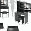 37" Middle Size Left Bedside Cabinet Vanity Table + Cushioned Stool, Extra Large Right sliding mirror, Multi Layer High Capacity Storage, Practical Fashionable Dresser, Suitable For Large Space-443787656
