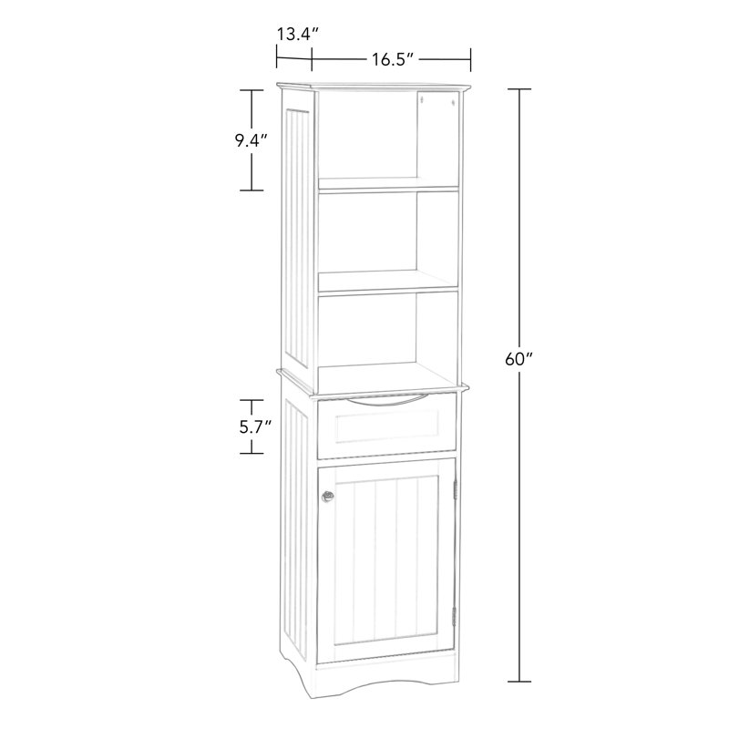 Espresso Tall Plastic Closet Cabinet with Shelves and Drawer