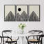 Art mural Mid-Century moderne bohème minimaliste abstrait montagne soleil encadré sur toile, 3 pièces-1273325219-1220743036