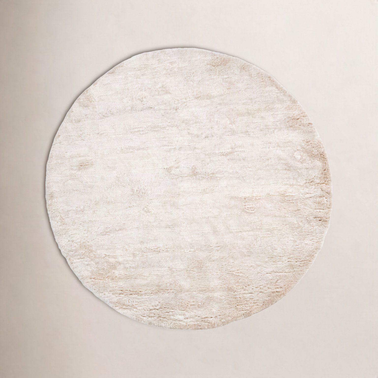 Zia Cream Hand-Woven Flatweave Wool Rug, Round 8'