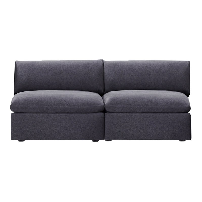 Annabella 2-Piece 81" Upholstered Modular Armless Sofa, Willow Zinc Performance Chenille