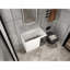 Meuble-lavabo mural 30 po en contreplaqué blanc brillant avec portes décoratives en verre gris (lavabo non inclus)