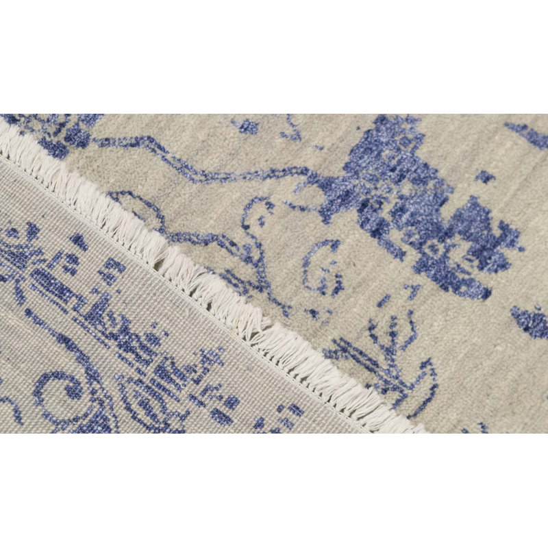 One-of-a-Kind Hand-Knotted High-Quality Gray/Blue Area Rug