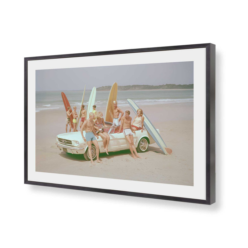Impression d'art Surf Club Summer, 12.25" H x 15.25" W, Cadre de coin ouvert en zinc patiné