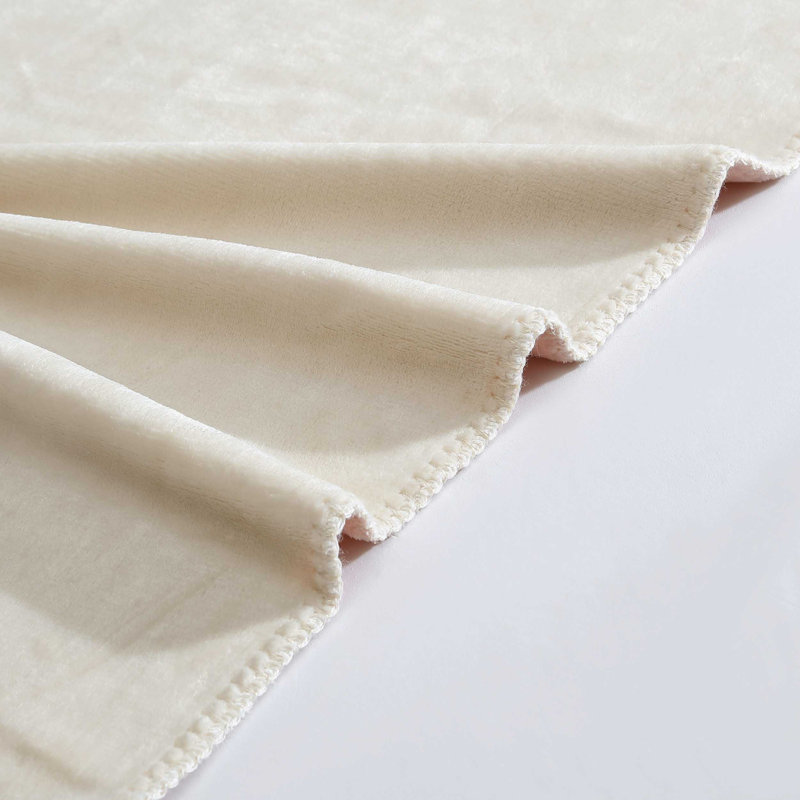 Calvin Klein Modern Reversible Lush Solid Blanket, Beige, Throw