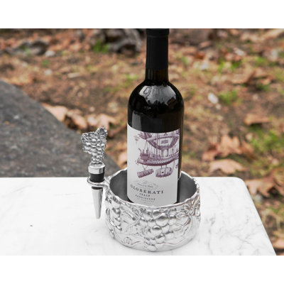 Grape Tabletop Wine Bottle Rack in Silver