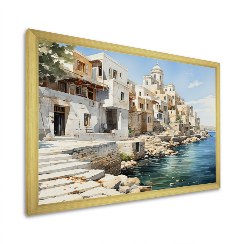 Greece Eternal Delos II - Landscapes Canvas Art Print, H 12 po x l 20 po x P 1 po, Encadrement doré