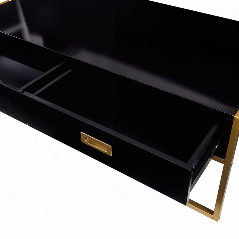 Modern Rectangular Coffee Table, Black