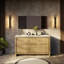 Ensemble de meuble-lavabo double 60 po X P 20 po D, dessus en quartz blanc et robinet chromé-117978906-117978901