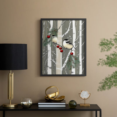 «Christmas Holiday Art CII», reproduction encadrée - bois massif