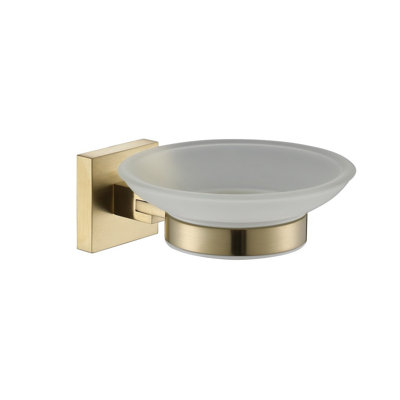 Line Soap Dish - Wall Mount - 4" Brass/Glass/Matt Black