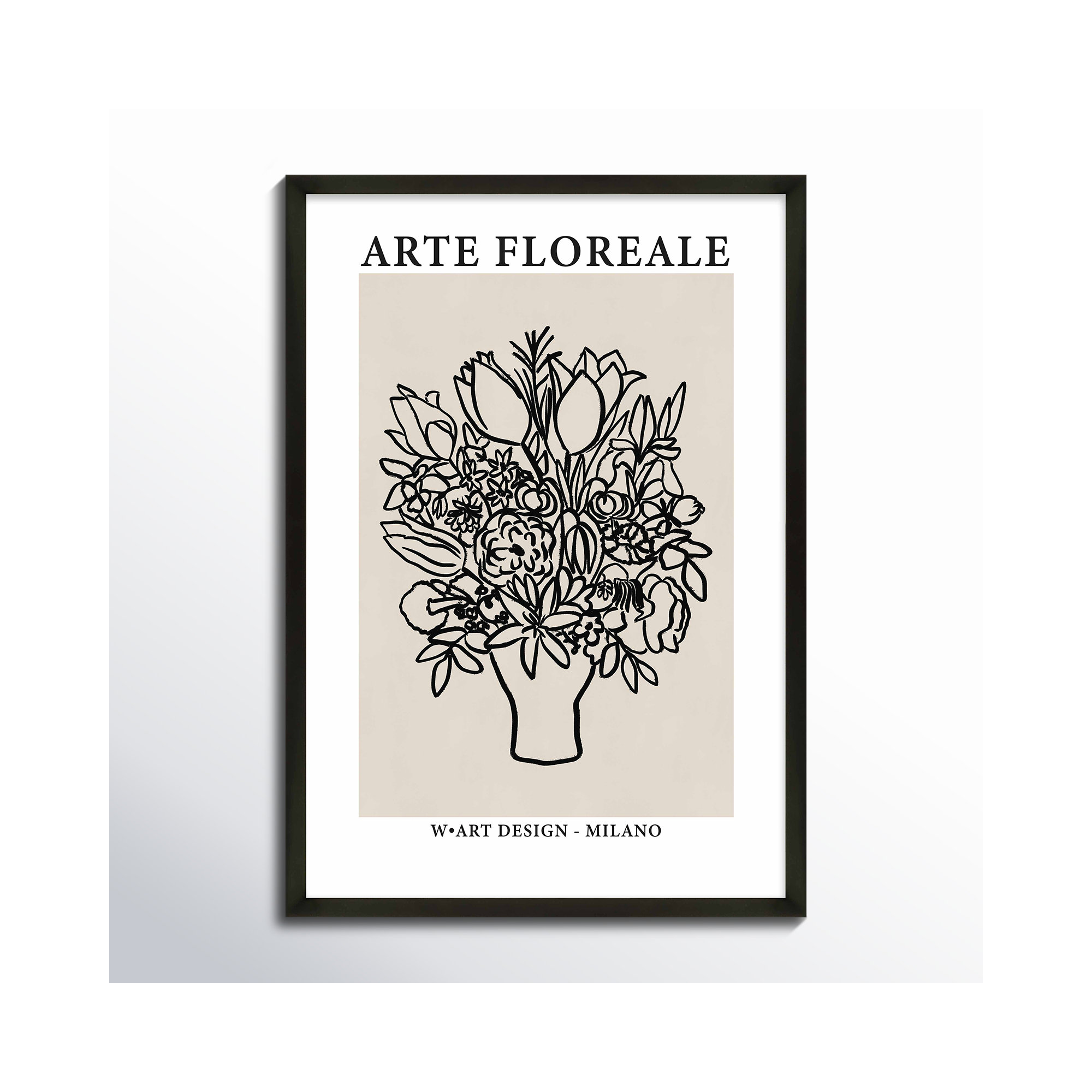 Arte Floreale 1 by Romina Gadler, Black Canvas Framed, 50" H x 35" W