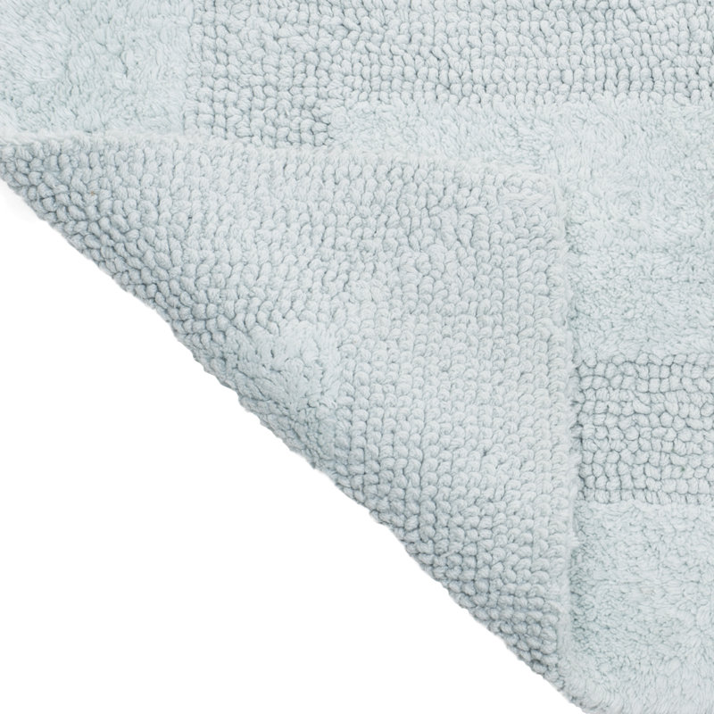 Ragini 60x24-Inch Cotton Bath Mat-Machine Washable Bath Mats for Bathroom, Kitchen, or Laundry Room, Seafoam