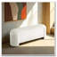 Banc de rangement contemporain avec tissu velours côtelé et finition blanche
