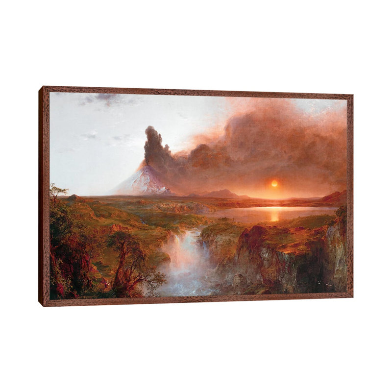 Cotopaxi, 1862 by Frederic Edwin Church - Painting on Canvas, Classic Brown Wood Framed, 45.72cm H x 66.04cm W x 3.81cm D