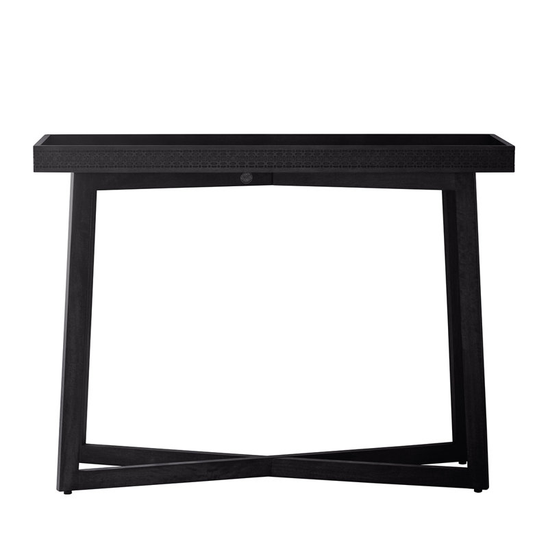 Cassilyn 110cm Solid Wood Console Table, Black Charcoal