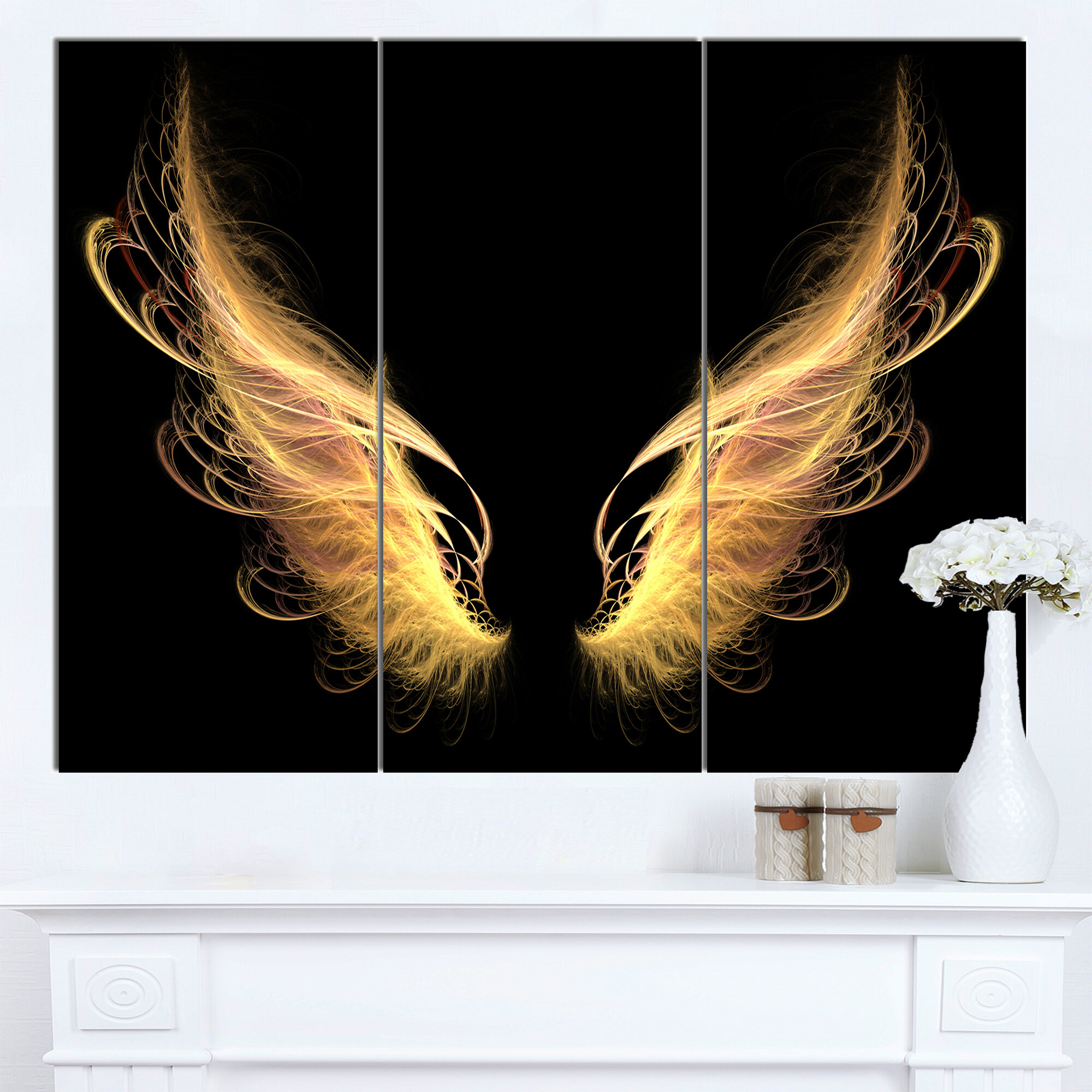 Golden Angel Wings Wall Art