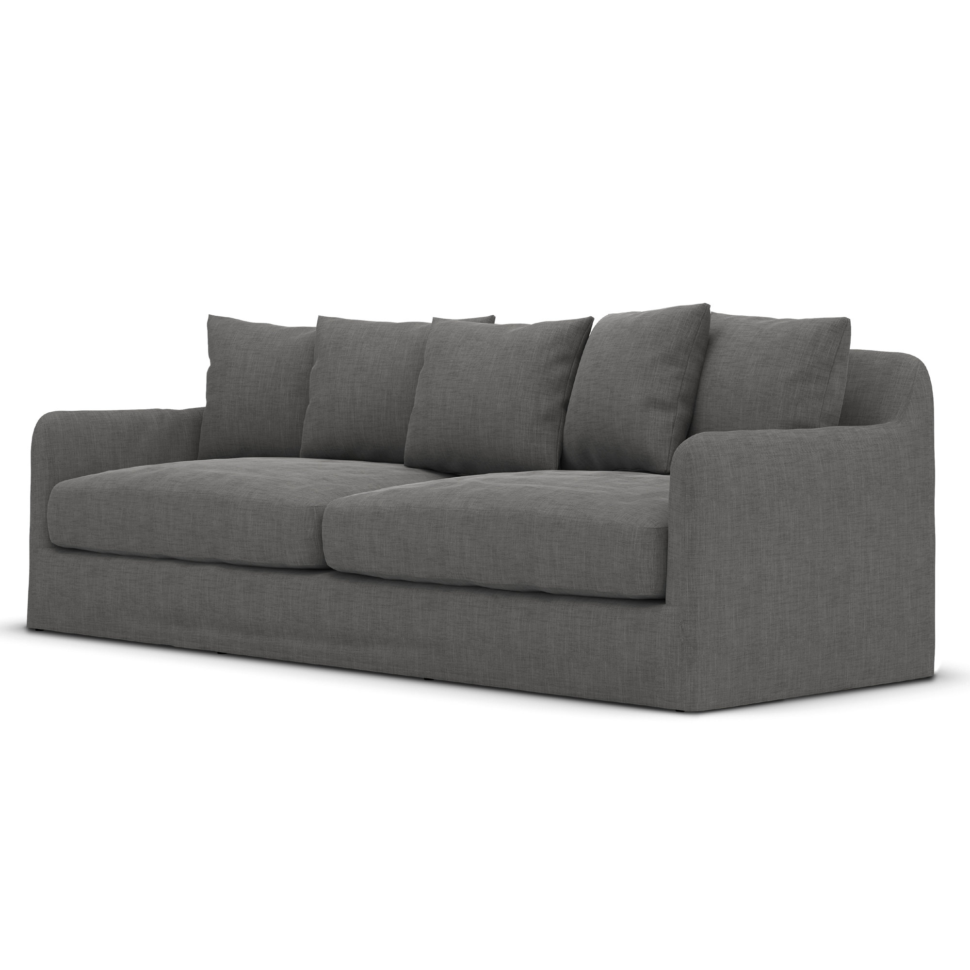 92'' Wide Wood Patio Sofa with Cushions, Charcoal