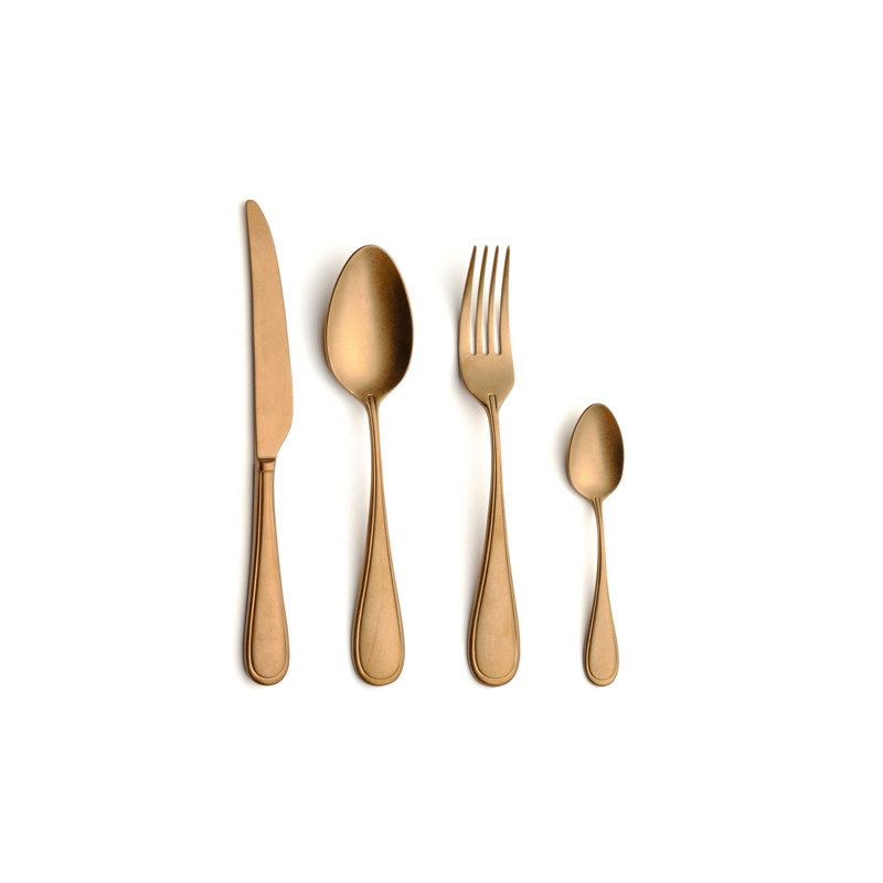 Canora Grey 24 Piece Vintage Copper Cutlery Set, Copper