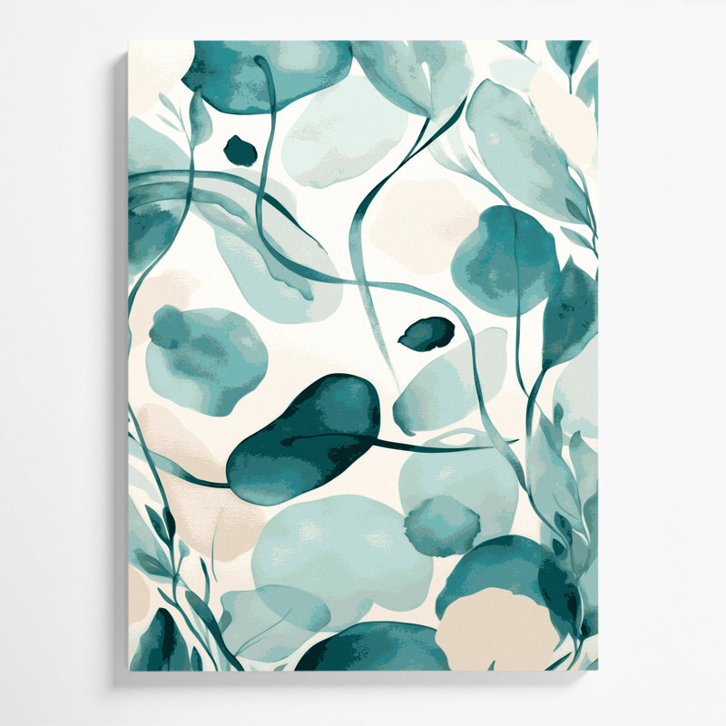 Abstrait aquarelle 12, art mural sur toile beige, H 14 po x l 11 po