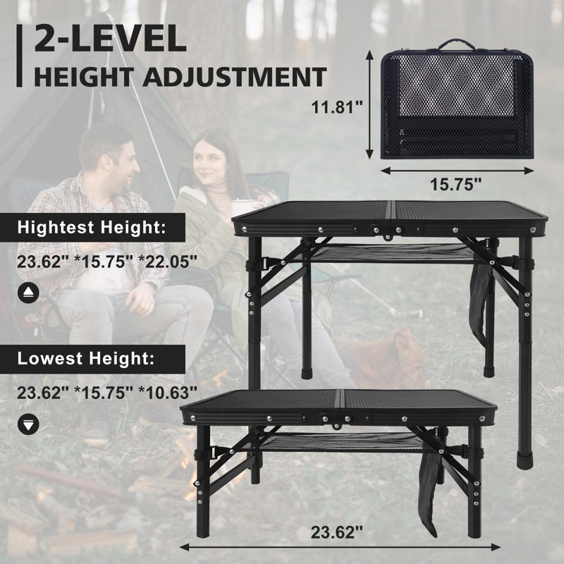 Iron Outdoor Camping Table , 23.62 " W 15.75 " D