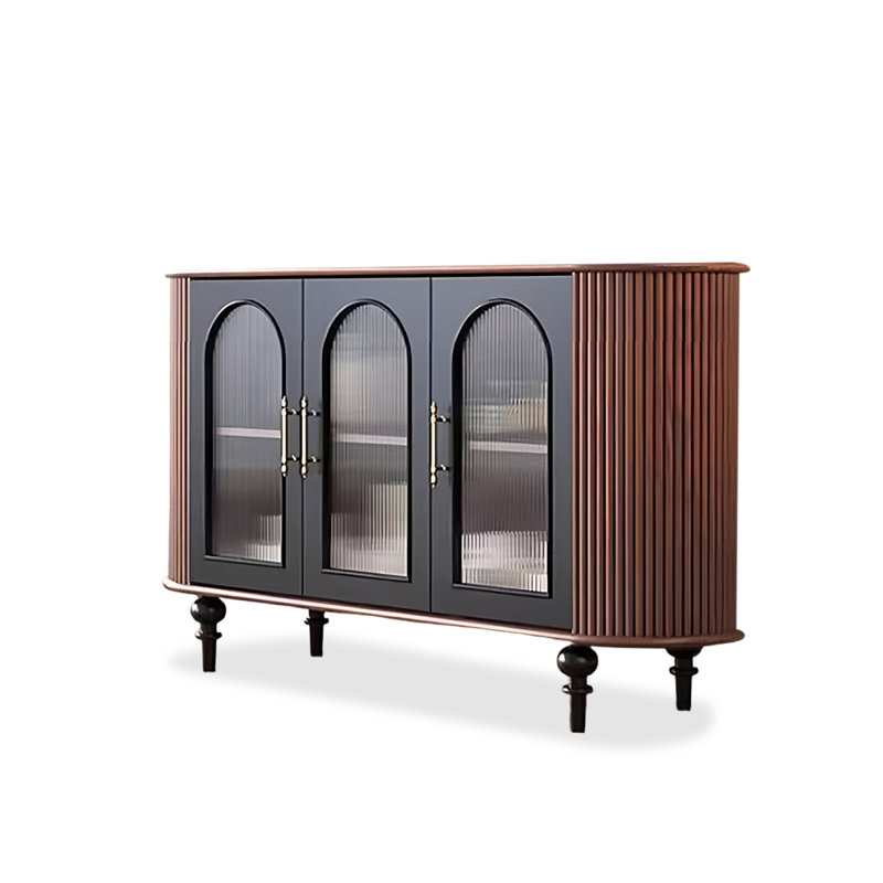 Black&Walnut Solid Wood Sideboard