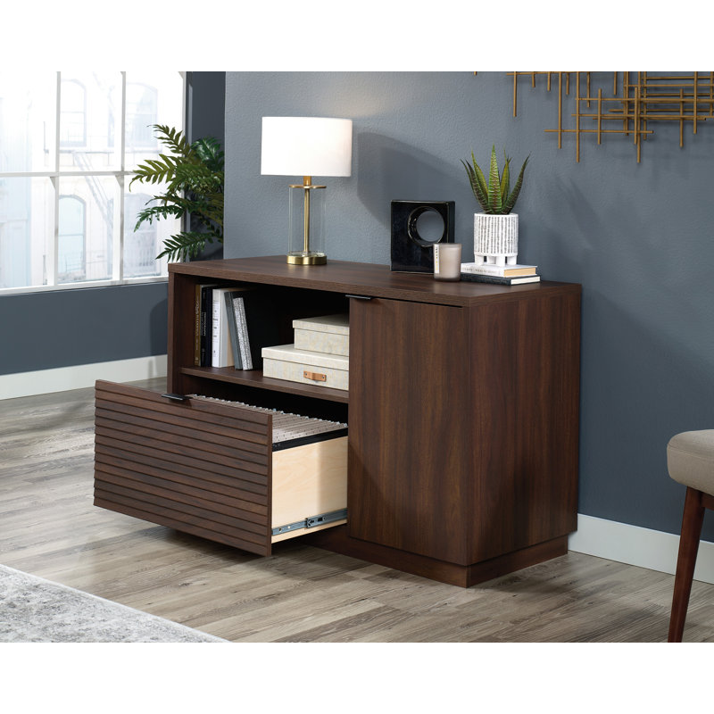 Englewood Spiced Mahogany Lateral File Credenza with Adjustable Shelf