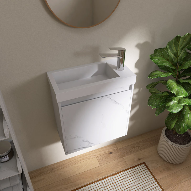 Meuble-lavabo mural 20 po avec lavabo en résine Jebria
