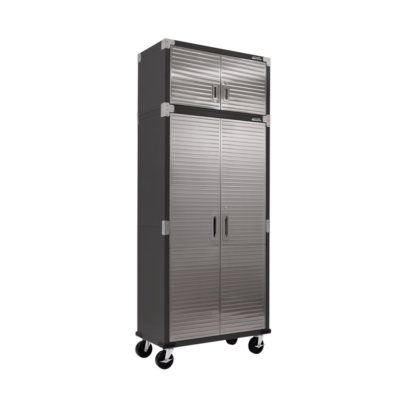 Seville Classics UltraHD 2 Piece Stainless Steel Storage System, 90.5" H x 36" W x 18" D, Graphite