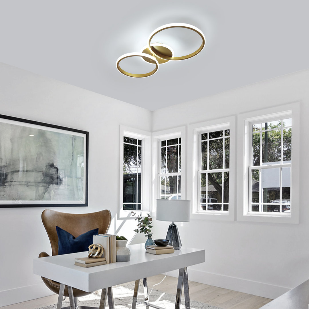 Modern Gold LED 56CM Round Dimmable Flush Ceiling Light