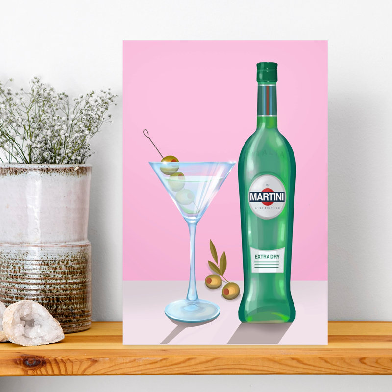 Art mural moderne Martini, H 18 po x l 12 po
