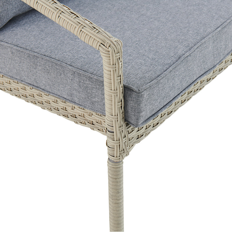 Ensemble de chaises d'extérieur 2 pièces en osier avec coussins Pancoast