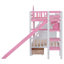 Lit superposé Twintwin - rose, avec 2 tiroirs, 3 tablettes et une glissoire, cadre, pouvant accueillir plus de 6 personnes, créant un espace personnel dans la chambre à coucher