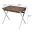 Bureau d'écriture à 2 tiroirs en chêne patiné et chrome
