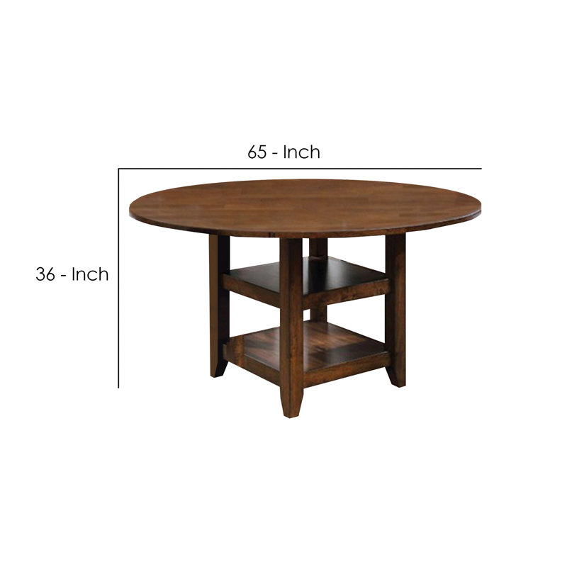 Saedi Wooden Round Counter Height Dining Table