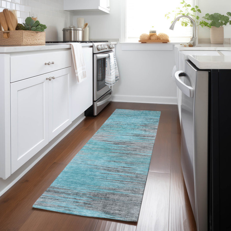 Tapis en polyester tissé à la machine Malchow, Tapis de couloir 2 pi 3 po x 7 pi 6 po