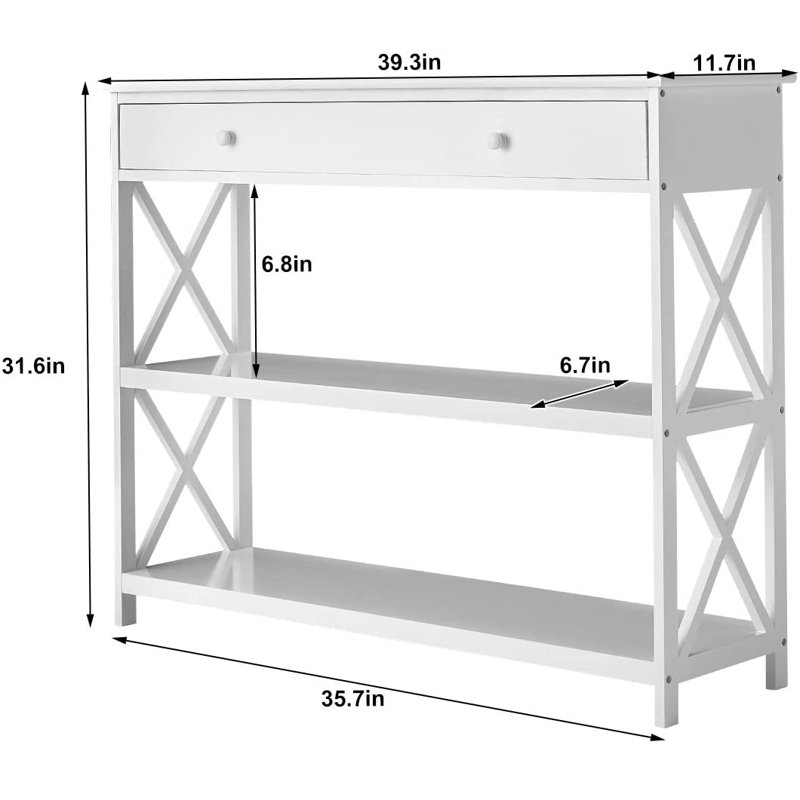Console 39,3 po Subra, Blanc